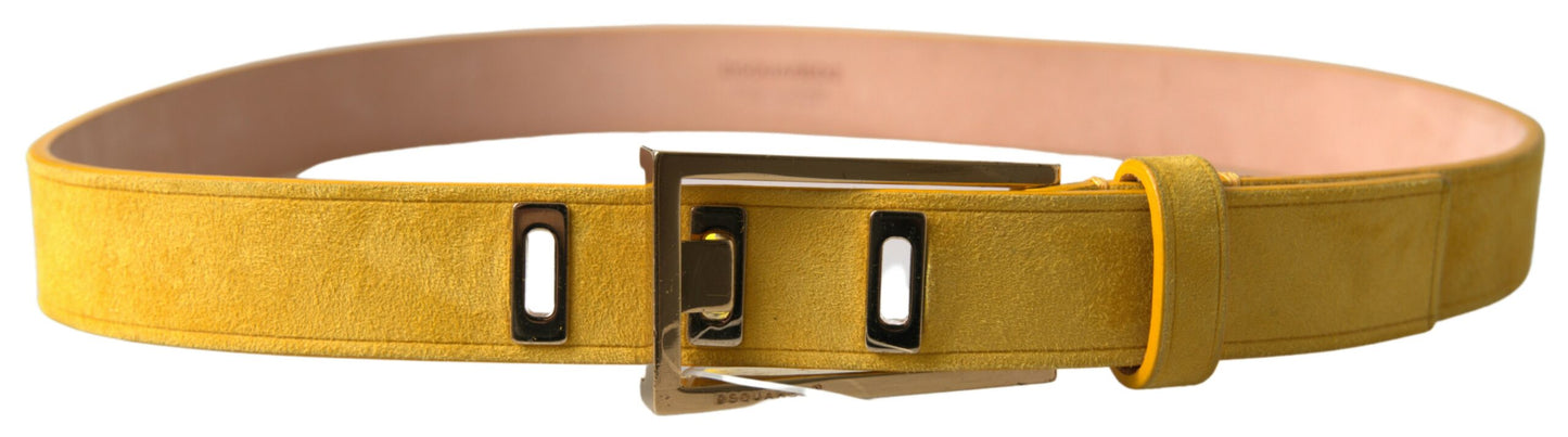 Dsquared² Chic Yellow Suede Leather Waist Belt