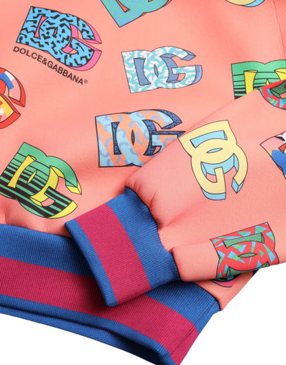 Dolce & Gabbana Salmon Pink Logo Print Sweatshirt Sweater