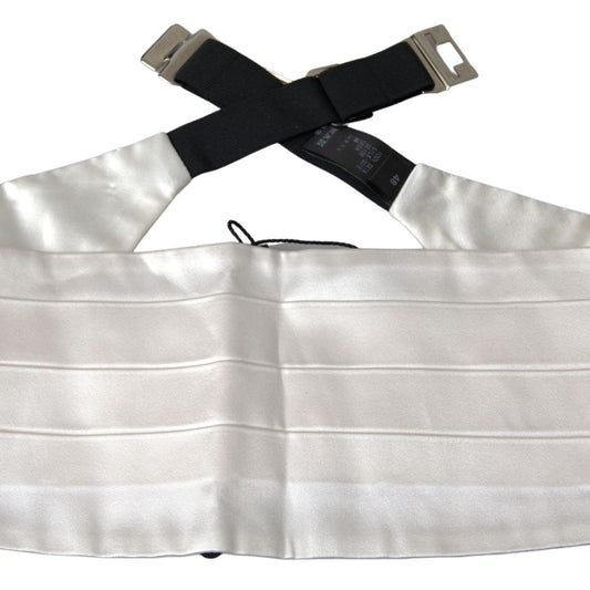 Dolce & Gabbana Elegant White Silk Cummerbund