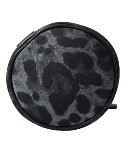 Dolce & Gabbana Black Leopard Round Slim Tote Bottle Cage Bag