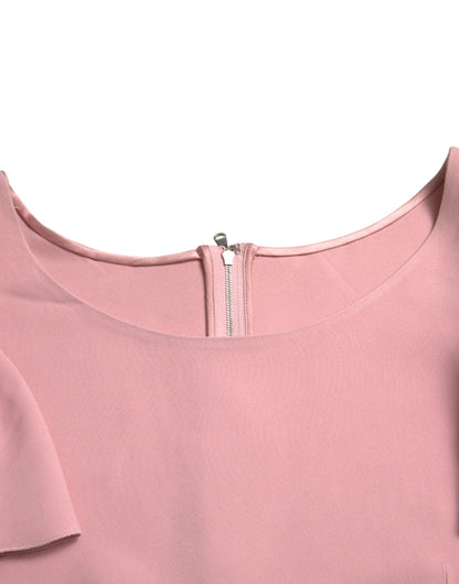 Dolce & Gabbana Pink Short Sleeves Round Neck Blouse Top