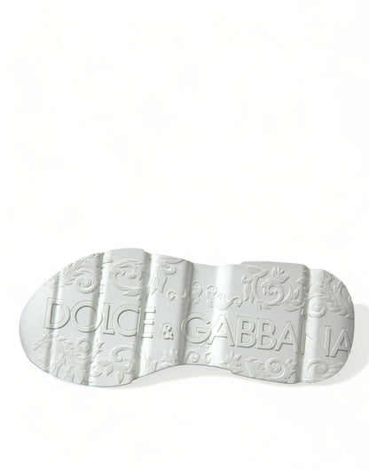 Dolce & Gabbana Black White Leather Logo Daymaster Sneakers Shoes