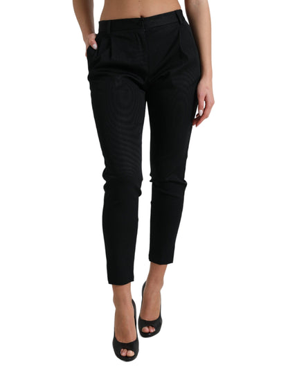 Dolce & Gabbana Black Mid Waist Skinny Cropped Pants