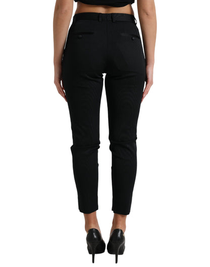 Dolce & Gabbana Black Mid Waist Skinny Cropped Pants