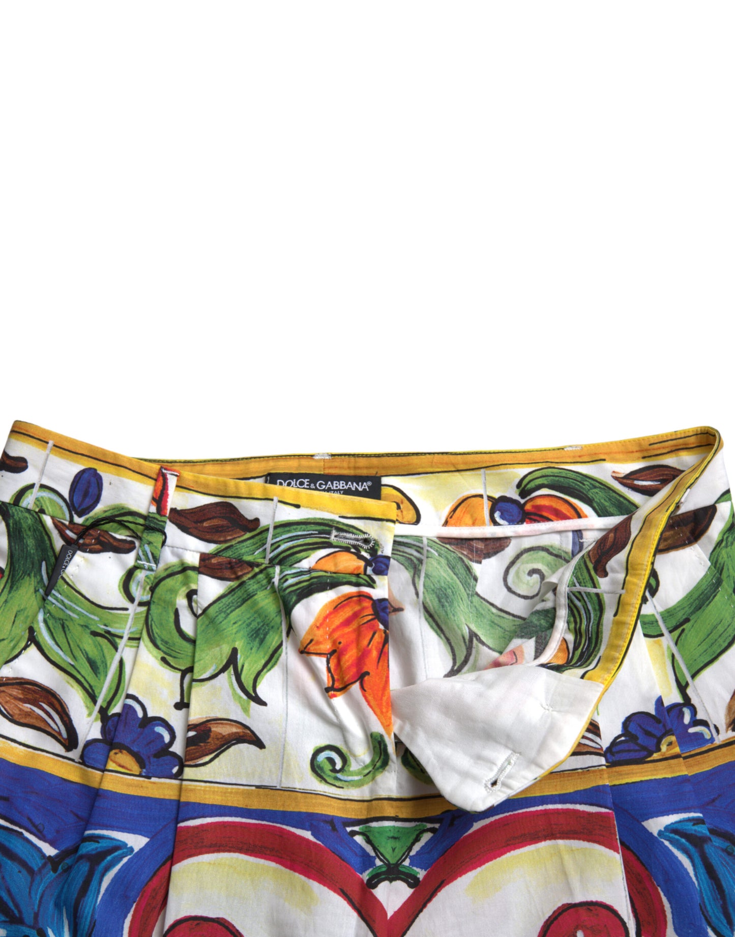 Dolce & Gabbana Majolica Print Tapered Cotton Pants