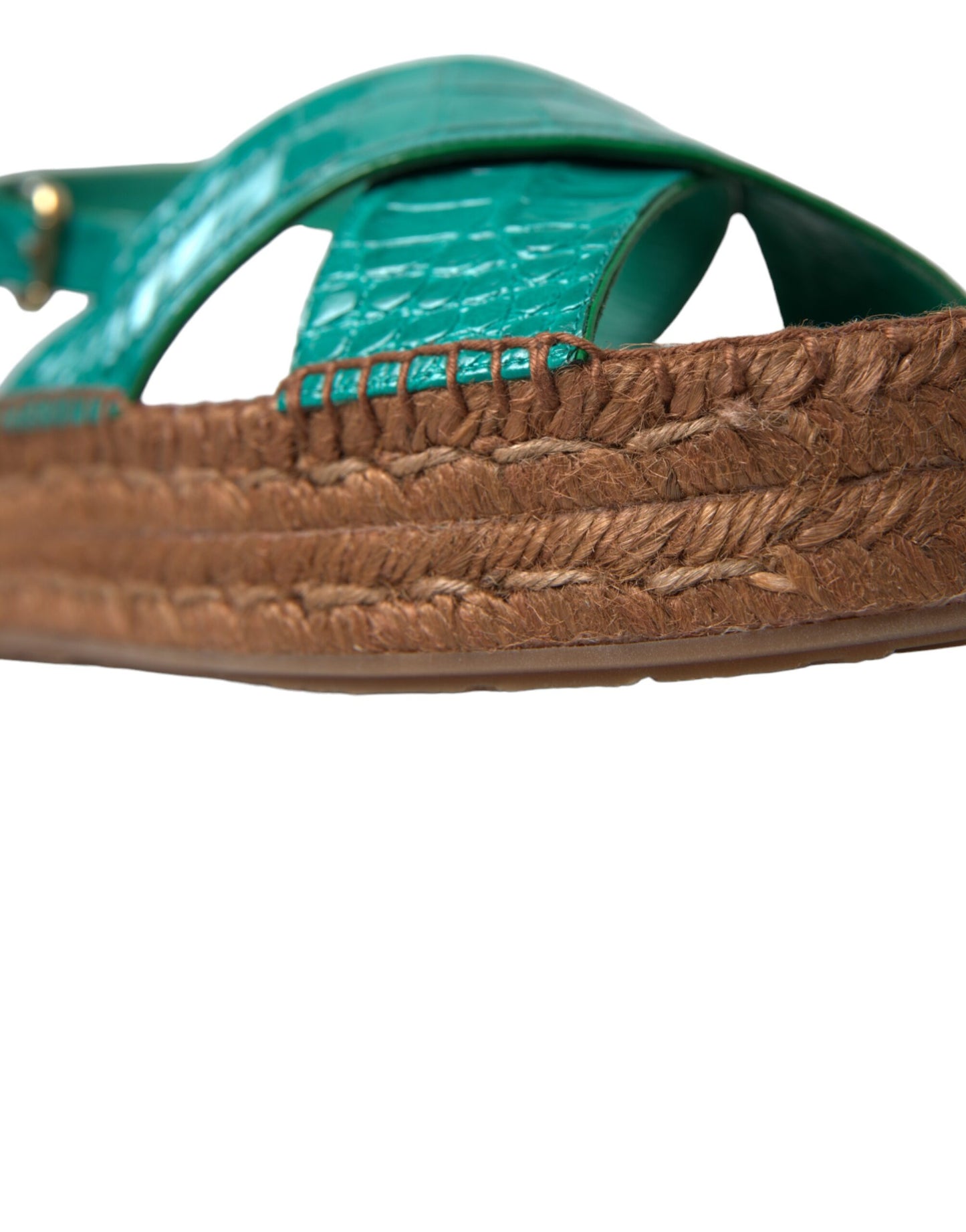 Dolce & Gabbana Elegant Green Espadrille Platform Sandals