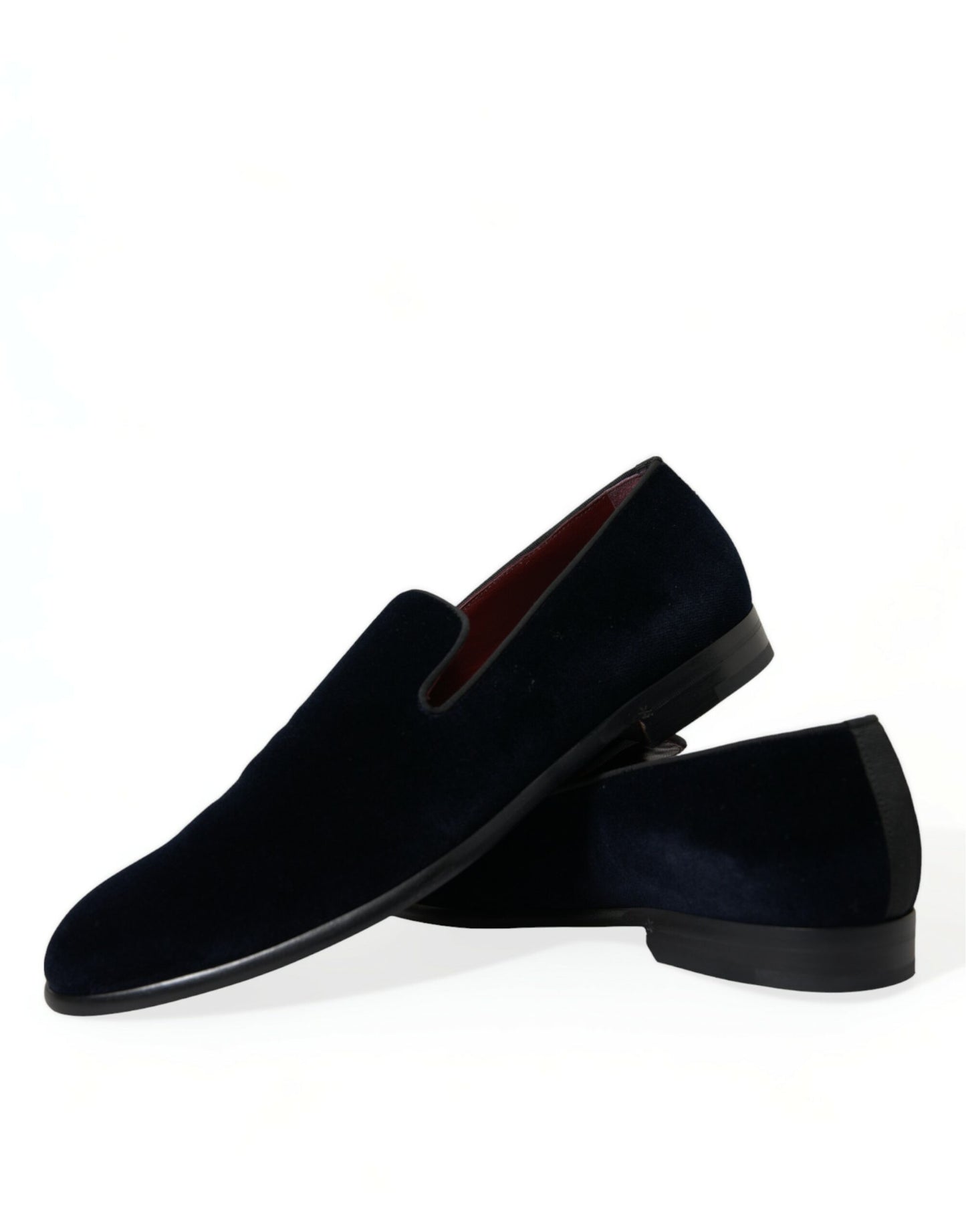 Dolce & Gabbana Black Velvet Loafers Formal Dress Shoes