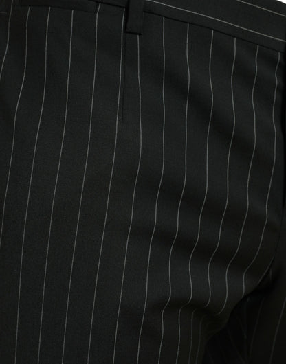 Dolce & Gabbana Black Striped slim fit Formal Pants