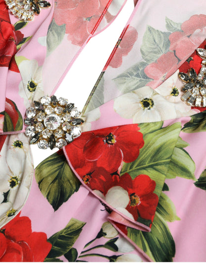 Dolce & Gabbana Multicolor Floral Crystal Embellished A-line Dress