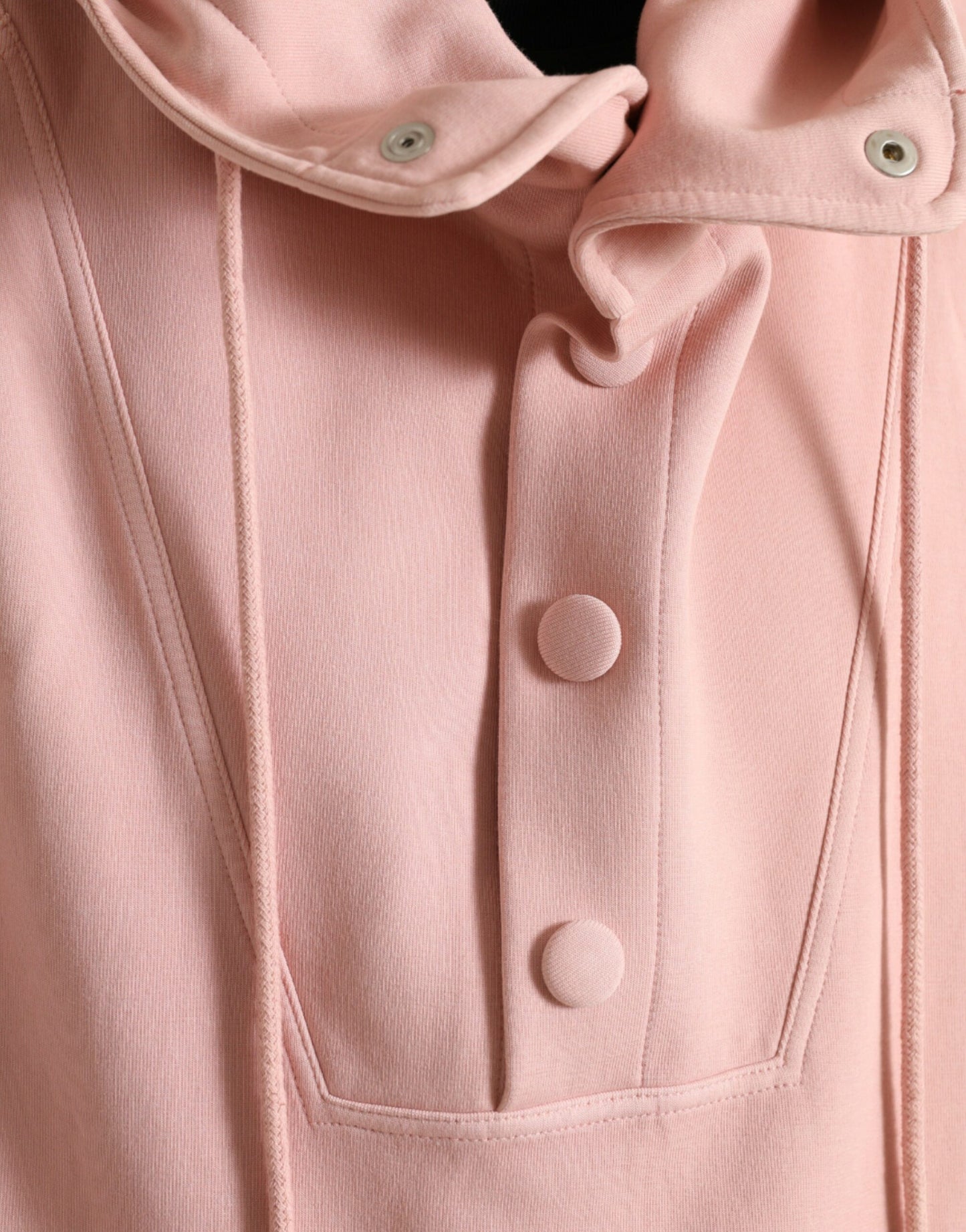 Dolce & Gabbana Pink Cotton Hooded Pockets Pullover Sweater