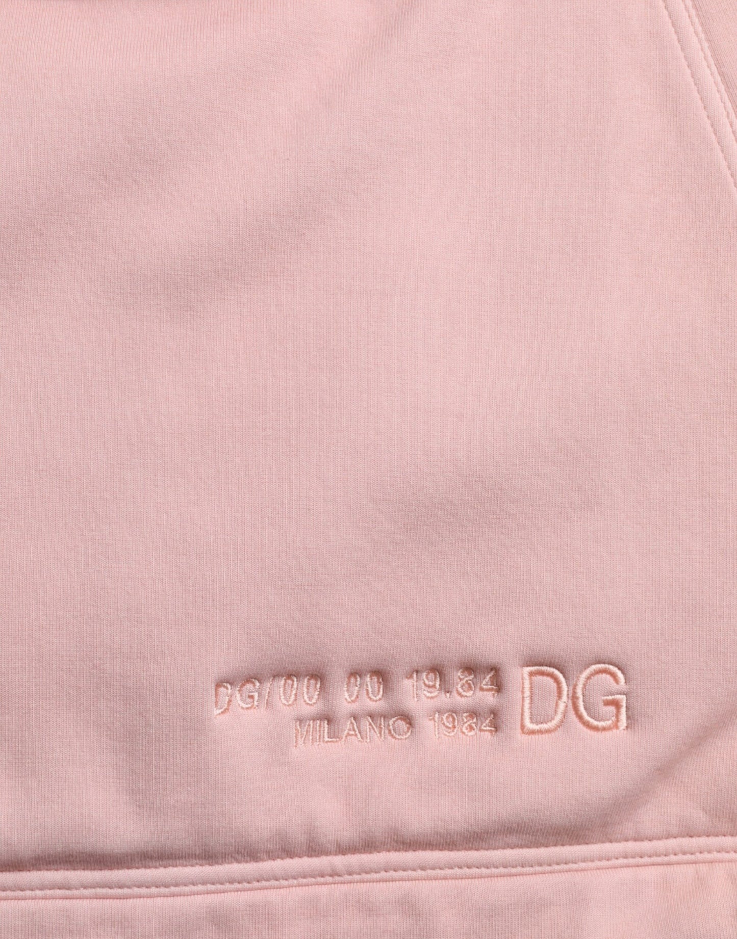 Dolce & Gabbana Pink Cotton Hooded Pockets Pullover Sweater