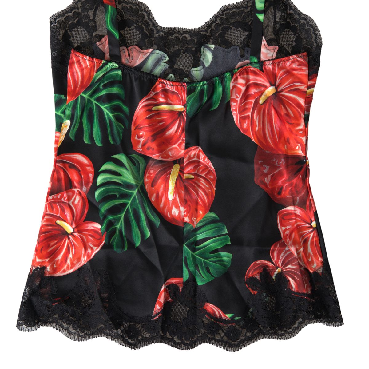 Dolce & Gabbana Anthurium Print Silk Camisole Top