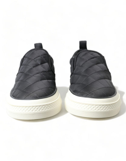 Dolce & Gabbana Black Quilted Slip On Low Top Sneakers Shoes