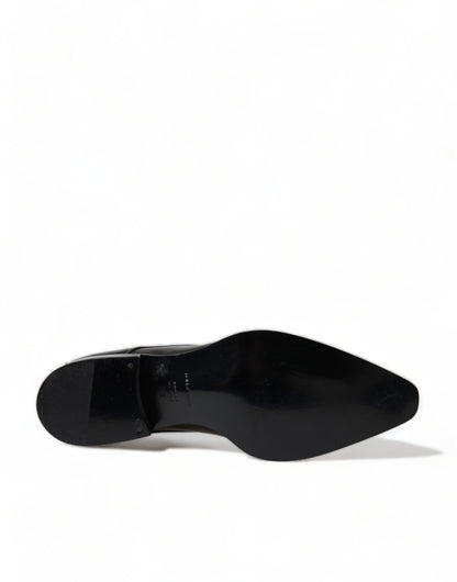 Dolce & Gabbana Elegant Black Leather Formal Flats