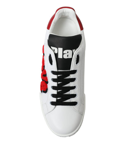 Dolce & Gabbana Chic White Portofino Leather Sneakers