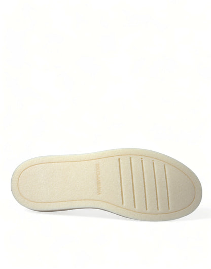 Dolce & Gabbana White Leather Low Top Oxford Sneakers Shoes