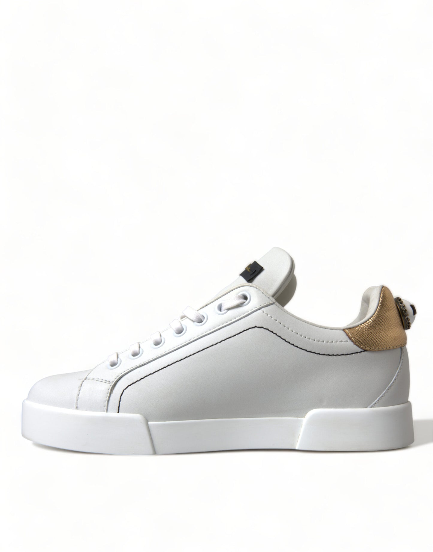 Dolce & Gabbana Elegant Portofino White Leather Sneakers