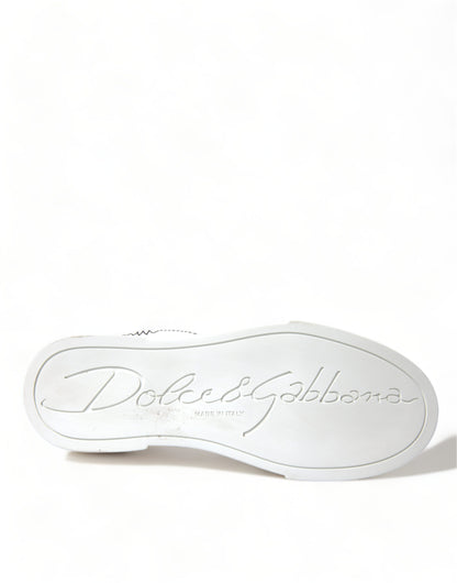 Dolce & Gabbana Elegant Portofino White Leather Sneakers