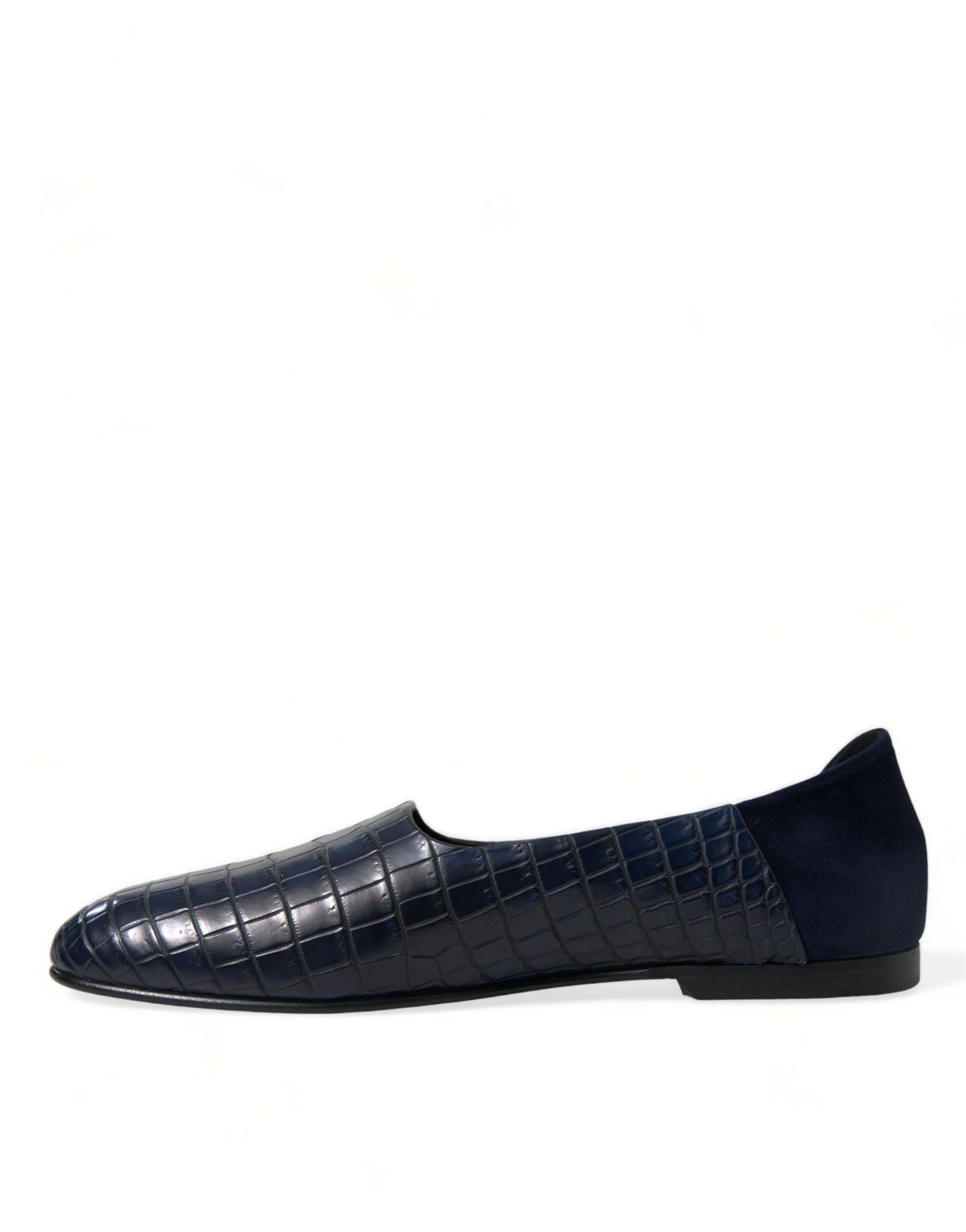 Dolce & Gabbana Blue Crocodile Leather Loafers Slip On Shoes