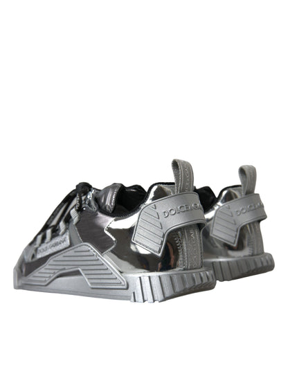 Dolce & Gabbana Silver Lace Up Low Top Men NS1 Sneakers Shoes