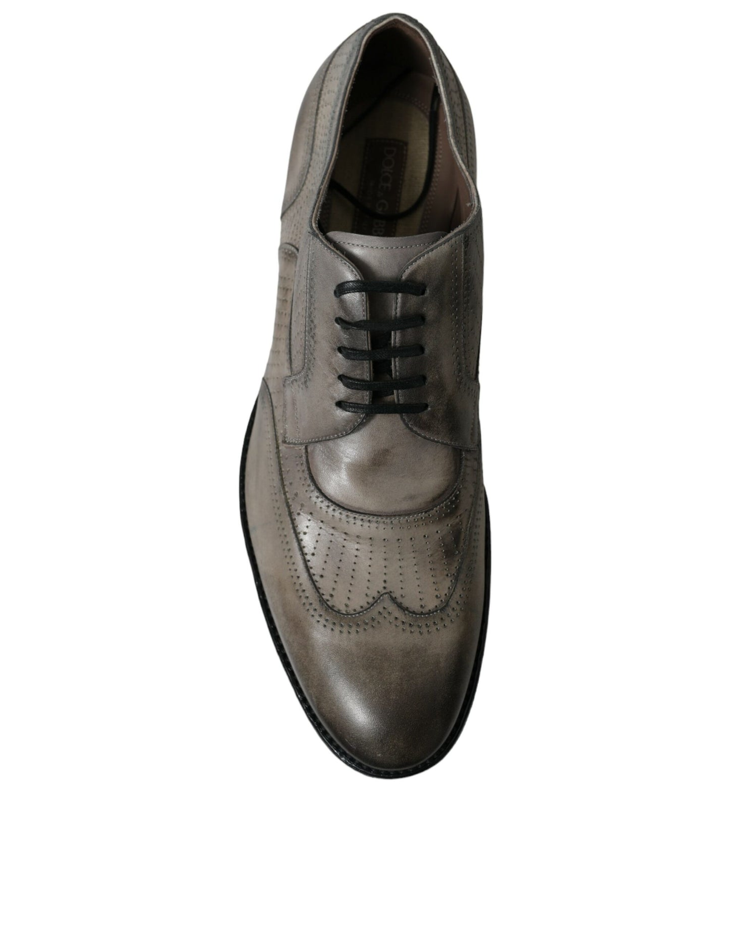 Dolce & Gabbana Brown Leather Lace Up Formal Derby Dress Shoes