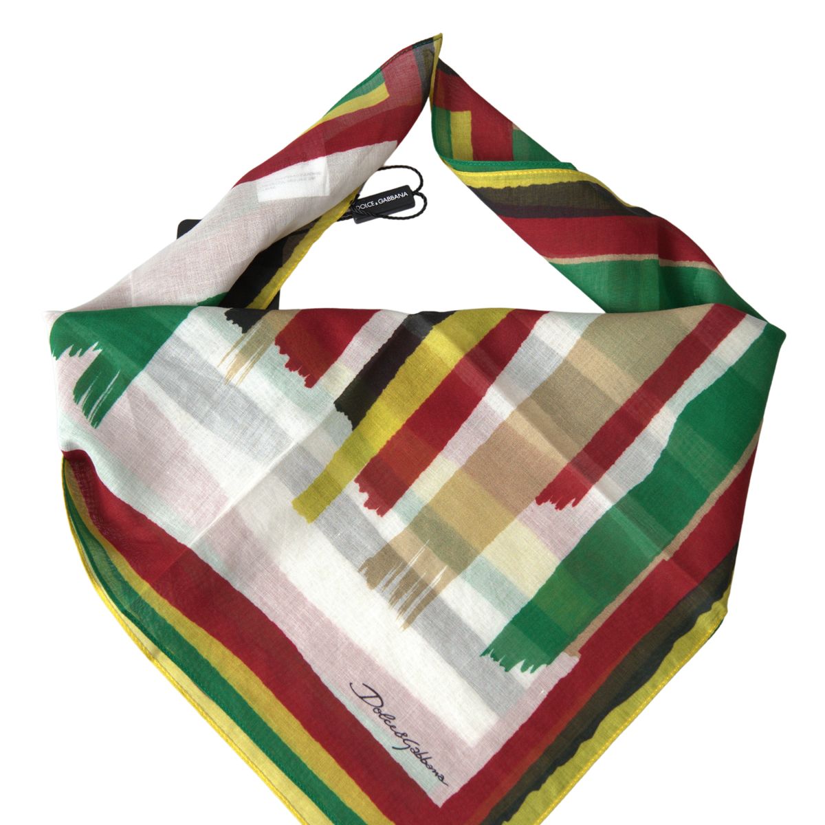 Dolce & Gabbana Multicolor Stripes Square Handkerchief Scarf