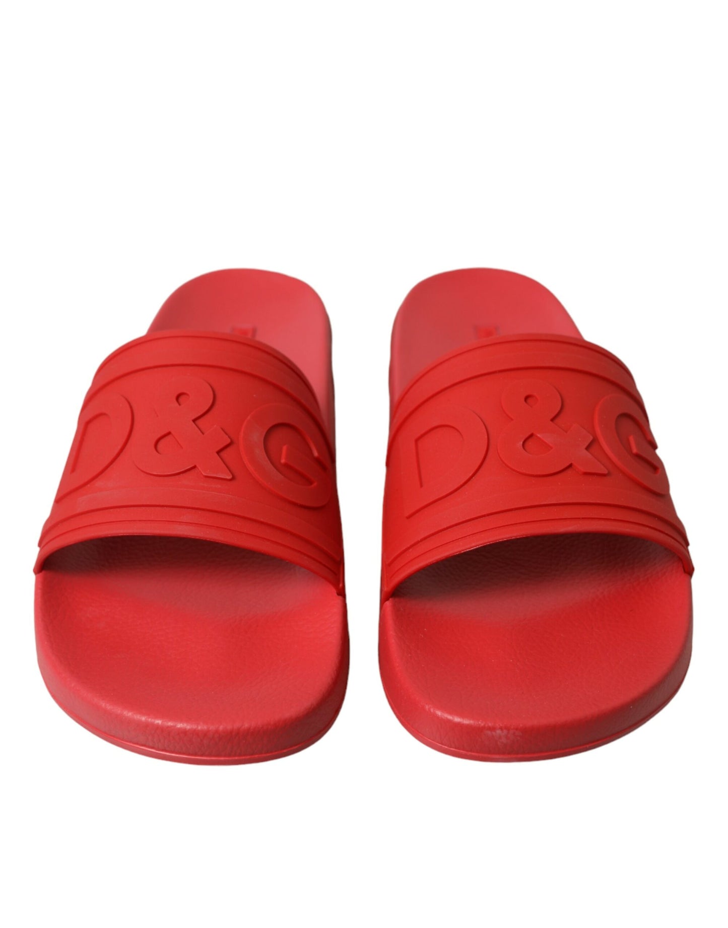 Dolce & Gabbana Red Rubber Sandals Slippers Beachwear Shoes