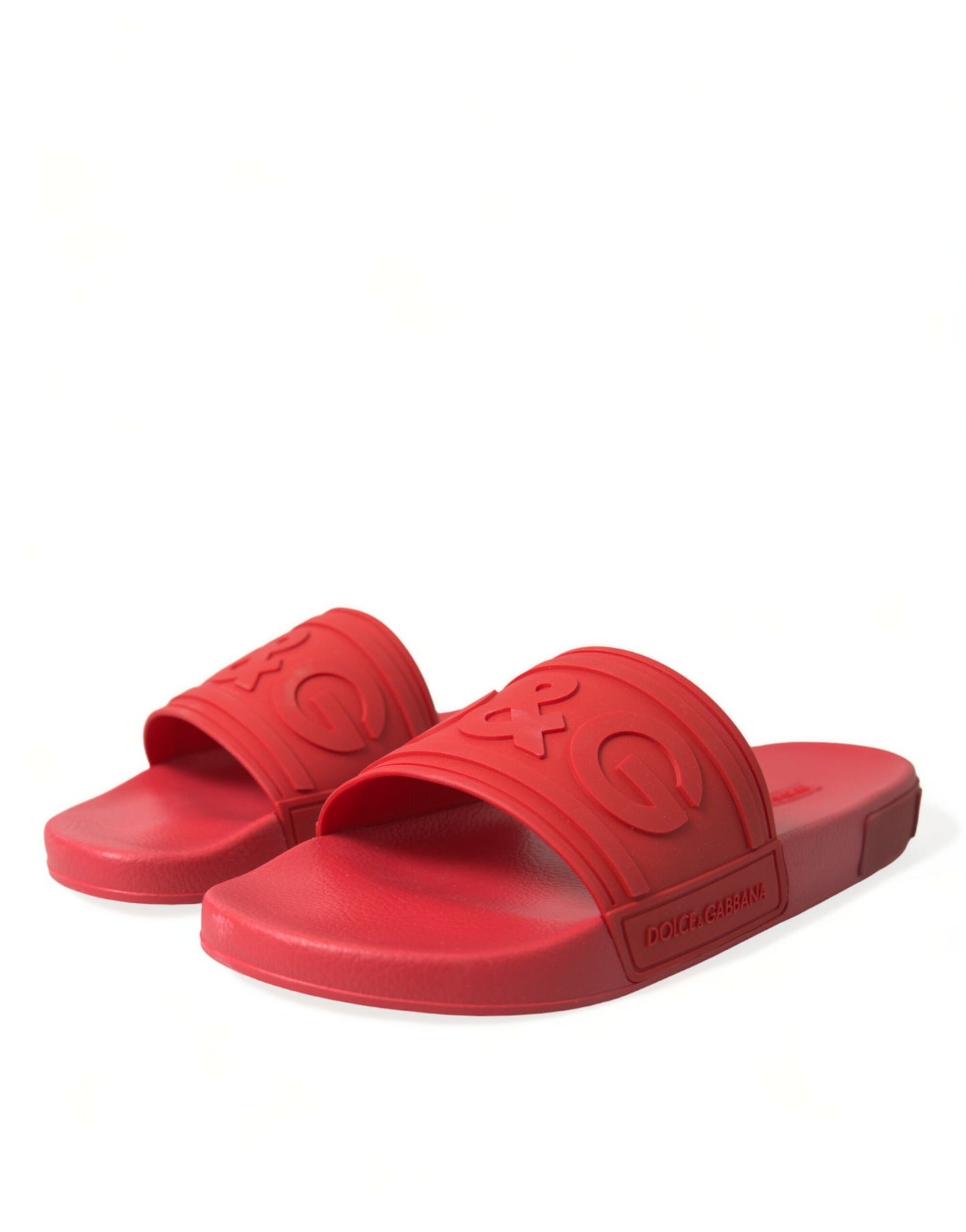 Dolce & Gabbana Red Rubber Sandals Slippers Beachwear Shoes