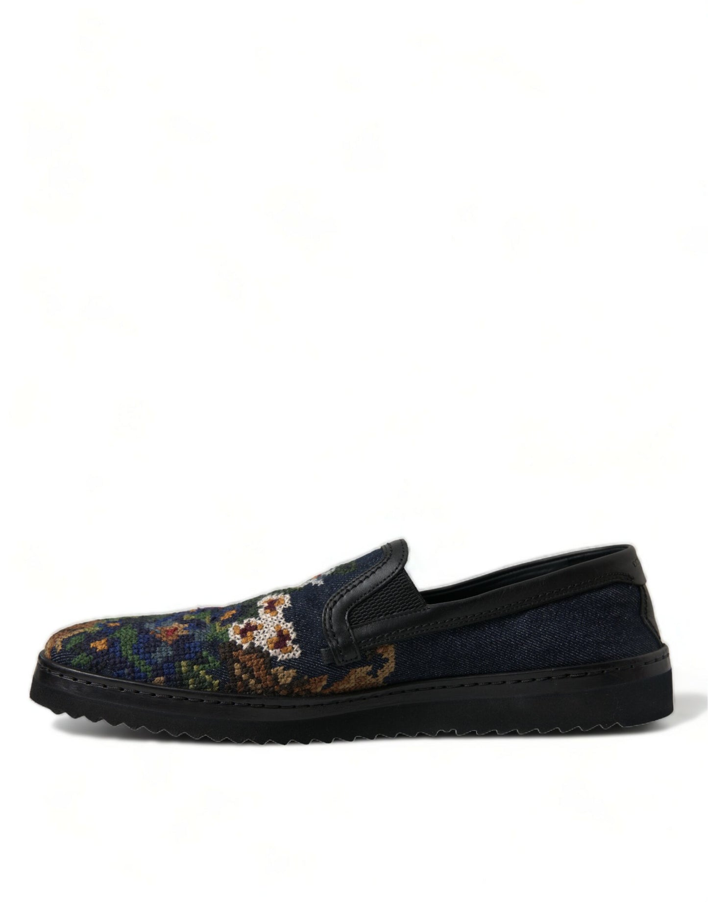 Dolce & Gabbana Multicolor Floral Slippers Men Loafers Shoes