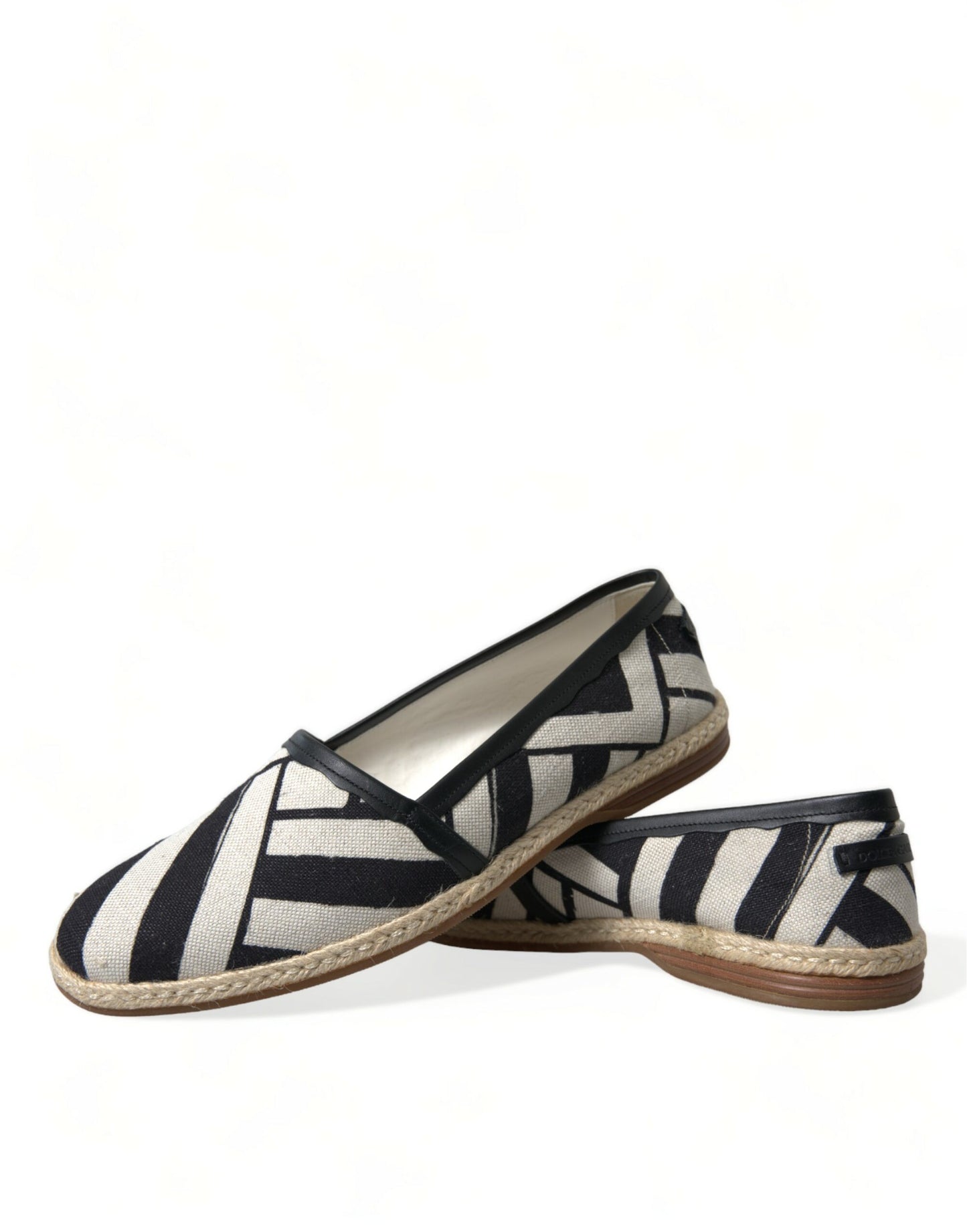 Dolce & Gabbana Beige Black Striped Canvas Espadrilles MONDELLO Shoes