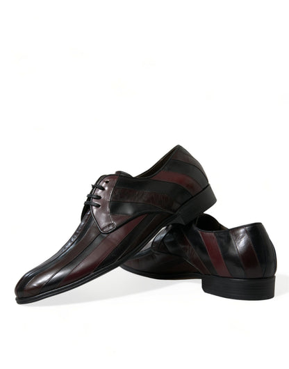 Dolce & Gabbana Black Bordeaux Leather Derby Formal Dress Shoes