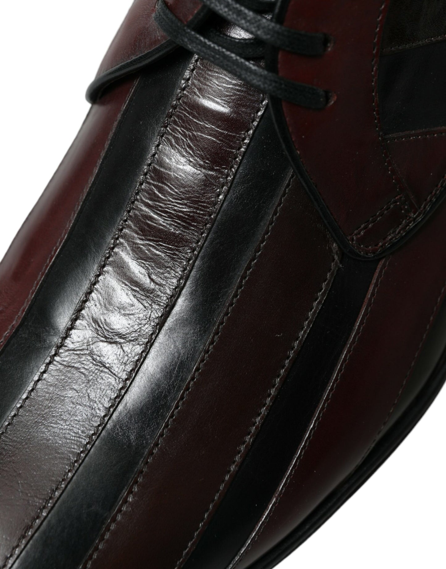 Dolce & Gabbana Black Bordeaux Leather Derby Formal Dress Shoes