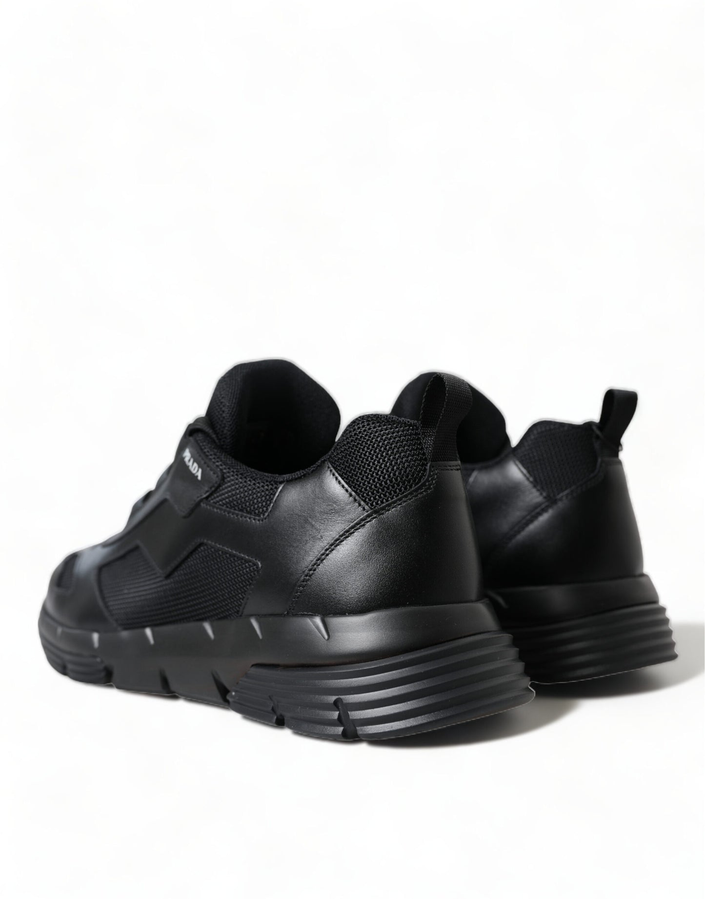 Prada Sleek Low Top Leather Sneakers in Timeless Black