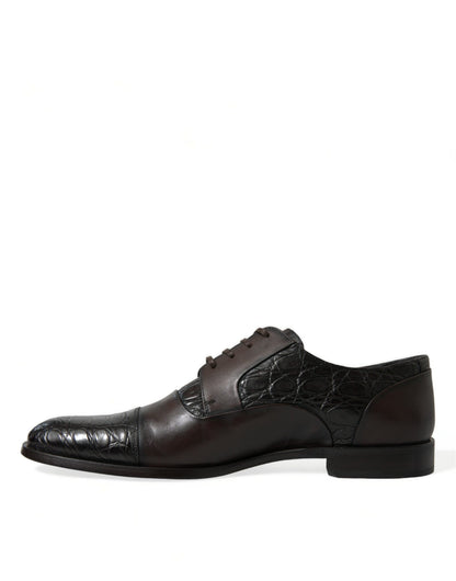 Dolce & Gabbana Brown Exotic Leather Formal Men Dress Shoes