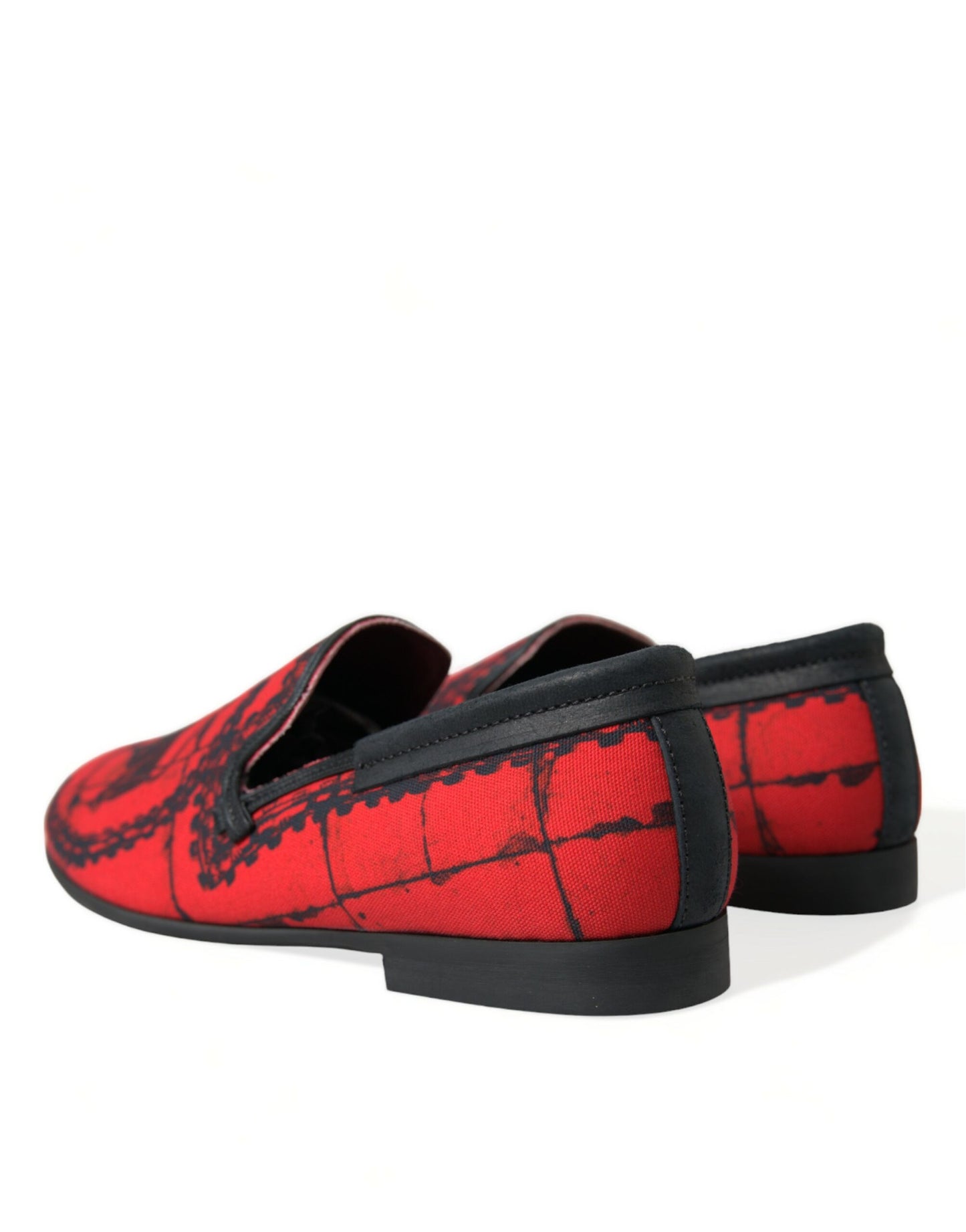 Dolce & Gabbana Red Black Torero Loafers Slippers Men Shoes