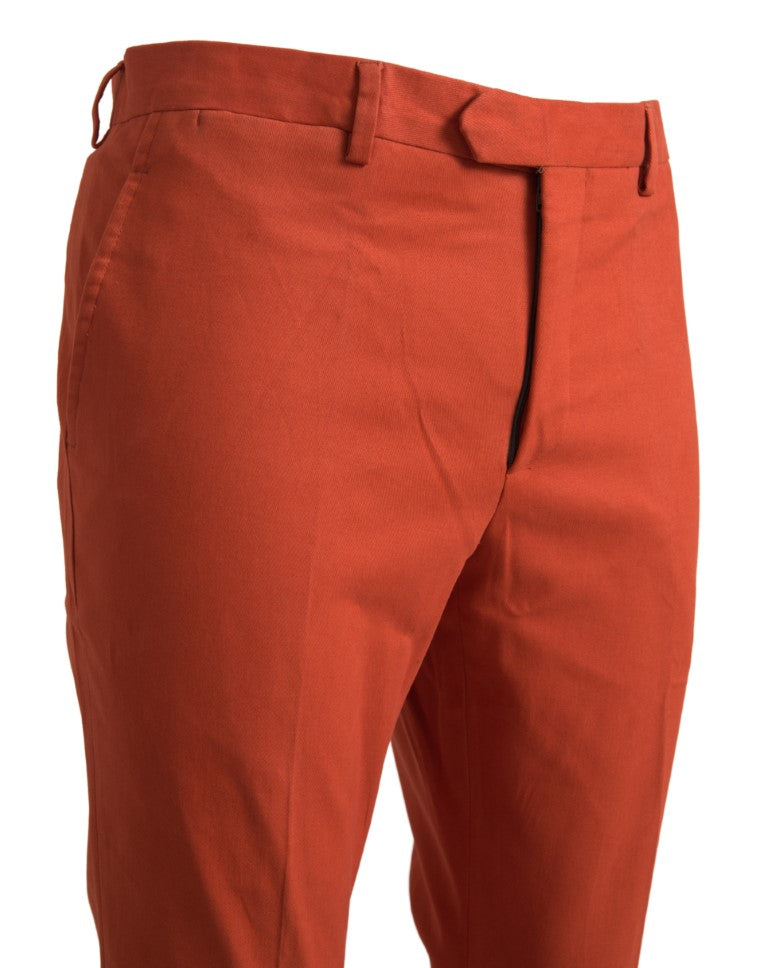 BENCIVENGA Orange Straight Fit Men Formal Trousers Pants