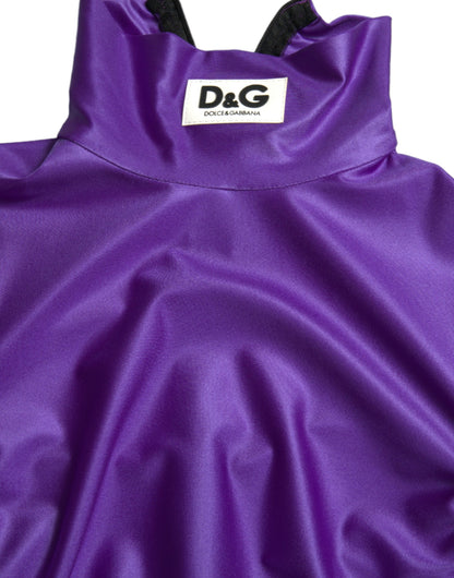 Dolce & Gabbana Purple Nylon Stretch Slim Long Sleeves Top