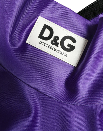 Dolce & Gabbana Purple Nylon Stretch Slim Long Sleeves Top