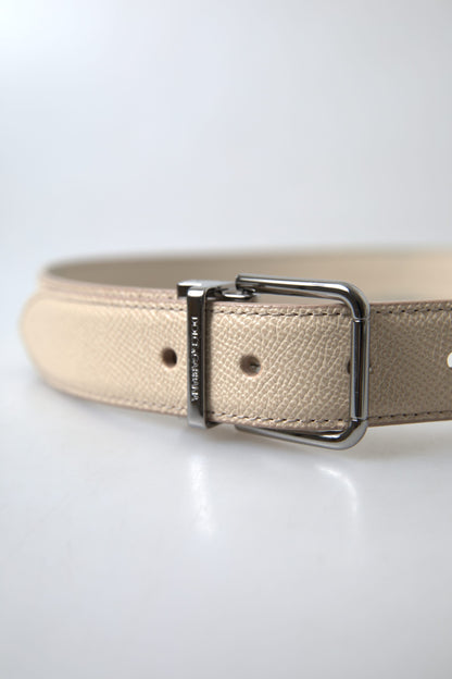 Dolce & Gabbana Chic Beige Italian Leather Belt