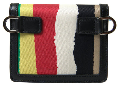 Dolce & Gabbana Multicolor Bifold Leather Wallet with Strap