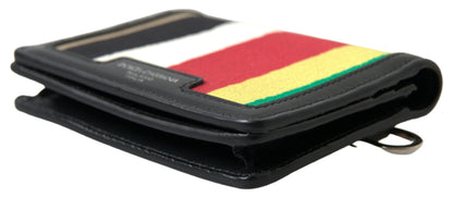 Dolce & Gabbana Multicolor Bifold Leather Wallet with Strap