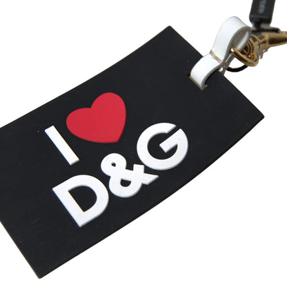 Dolce & Gabbana Chic Black and Gold Designer Keychain