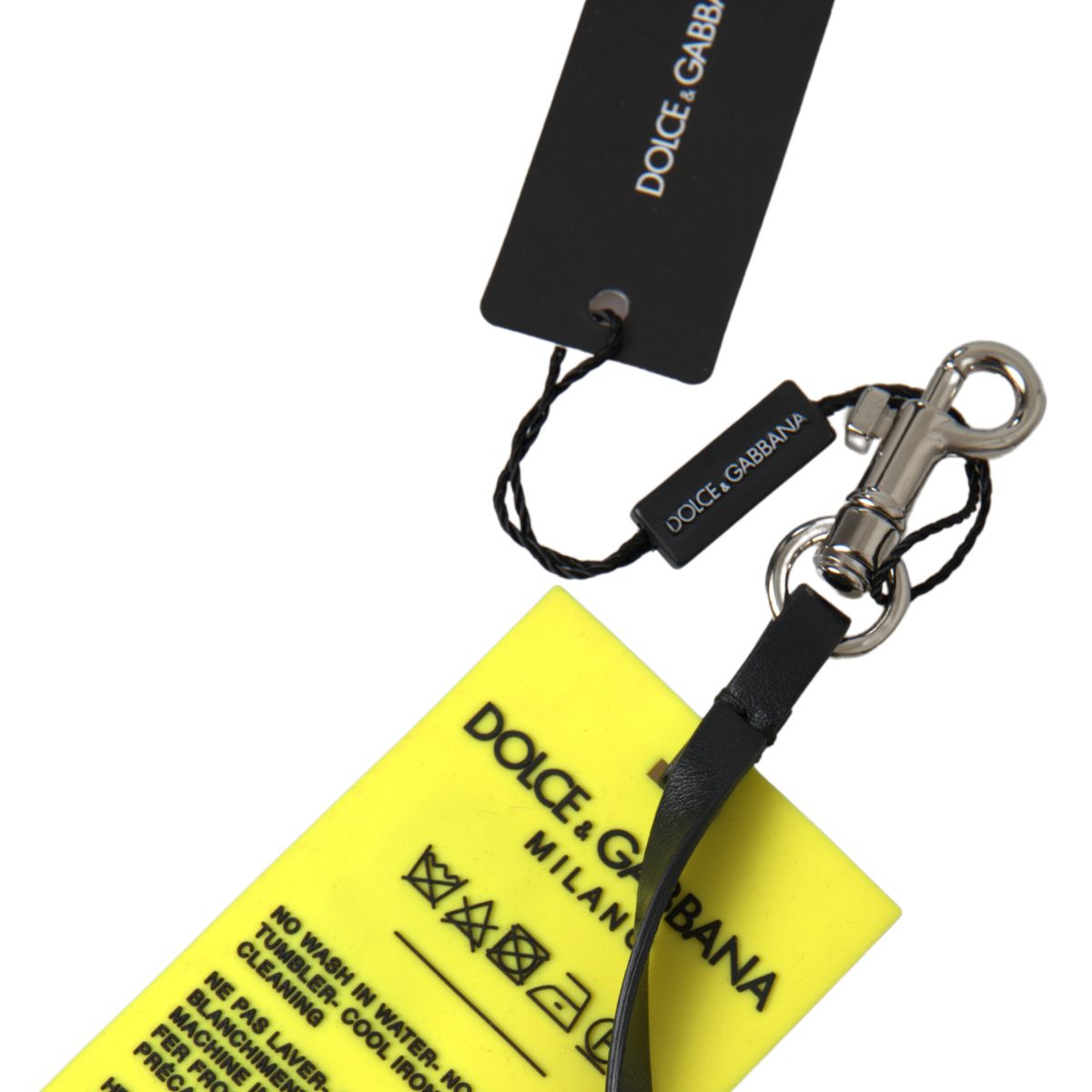 Dolce & Gabbana Chic Yellow Keyring with Logo Hardware