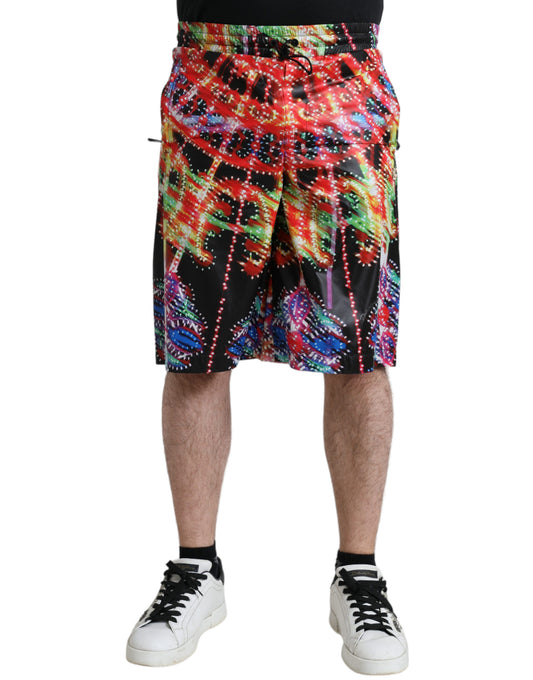 Dolce & Gabbana Multicolor Luminarie Print Men Bermuda Shorts