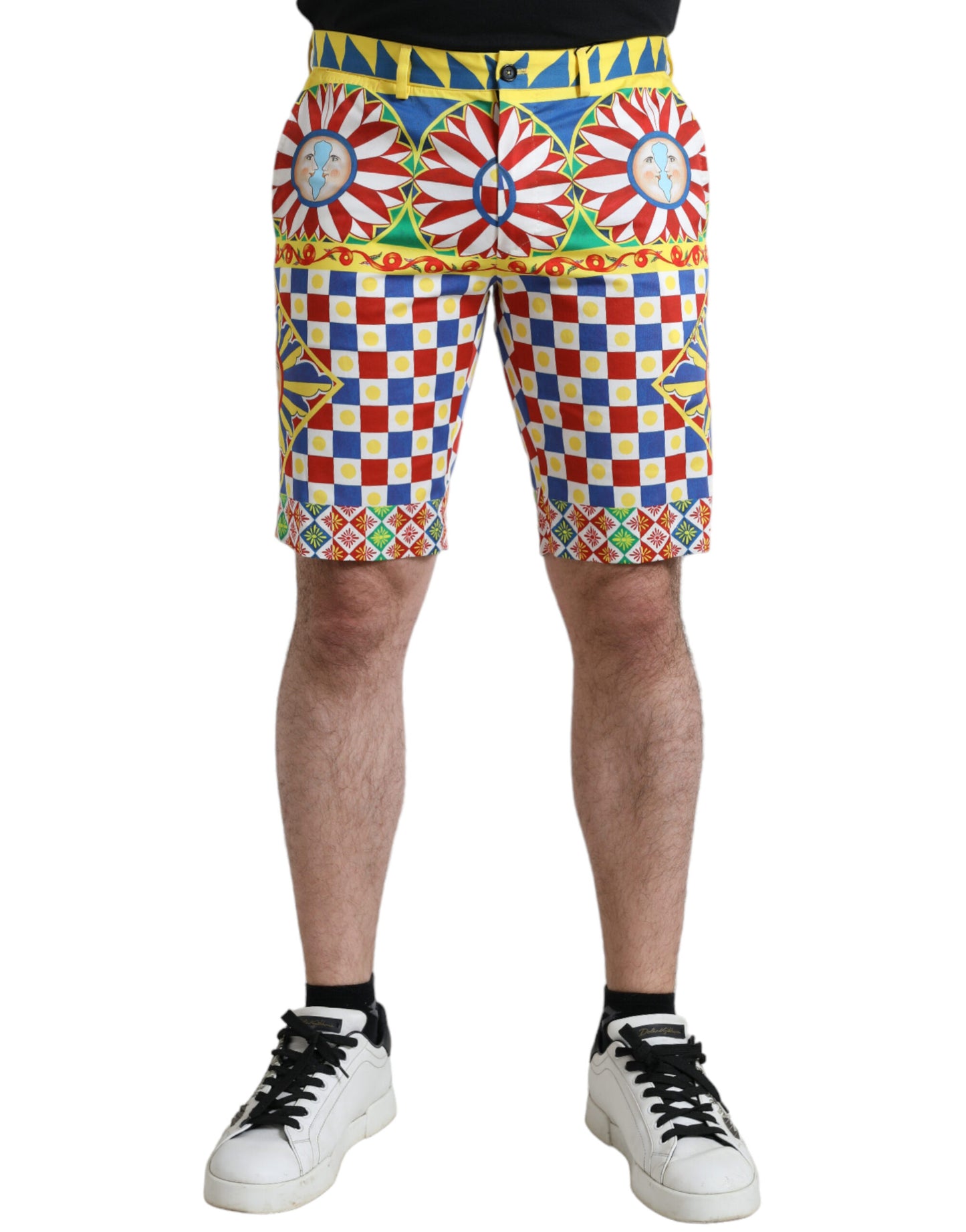 Dolce & Gabbana Multicolor Carretto Print Men Bermuda Shorts