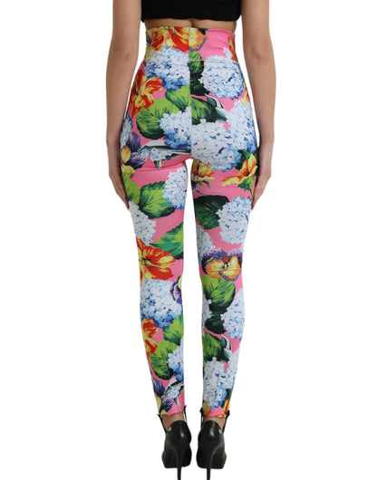 Dolce & Gabbana Multicolor Floral High Waist Leggings Pants