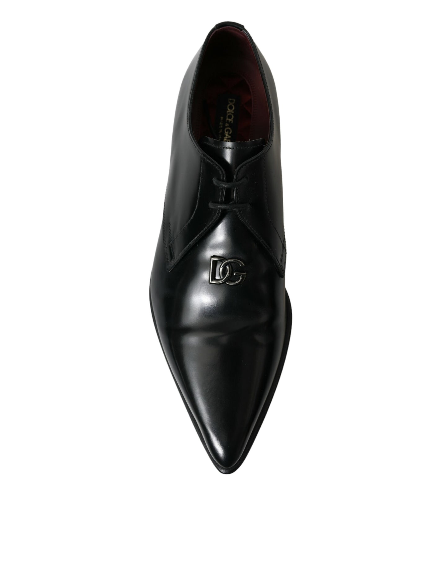 Dolce & Gabbana Black Leather Lace Up Formal Derby Dress Shoes