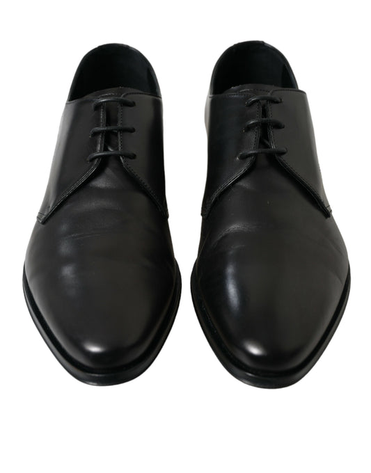 Dolce & Gabbana Black Leather Lace Up Formal Derby Dress Shoes