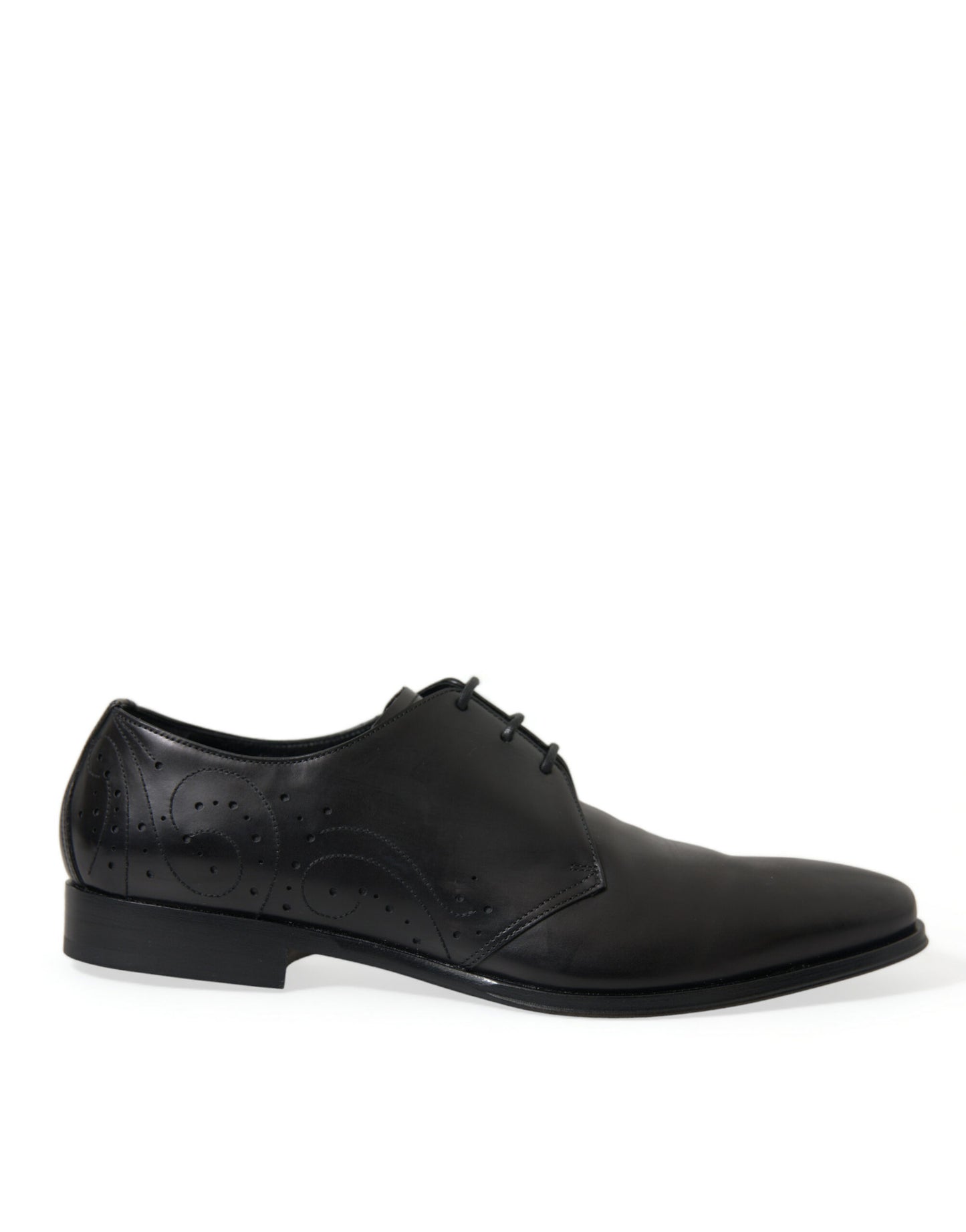 Dolce & Gabbana Black Leather Lace Up Formal Derby Dress Shoes