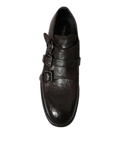 Dolce & Gabbana Brown Leather Strap Formal Dress Shoes